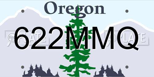 622MMQ Oregon License Plate