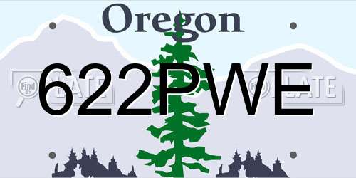 622PWE Oregon License Plate