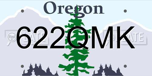 622QMK Oregon License Plate