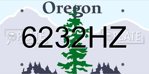 6232HZ Oregon License Plate