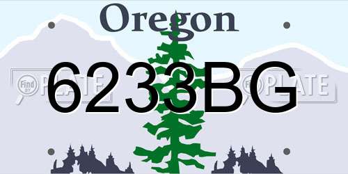 6233BG Oregon License Plate