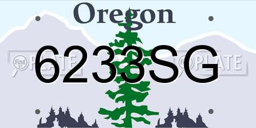 6233SG Oregon License Plate