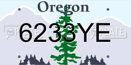 6233YE Oregon License Plate