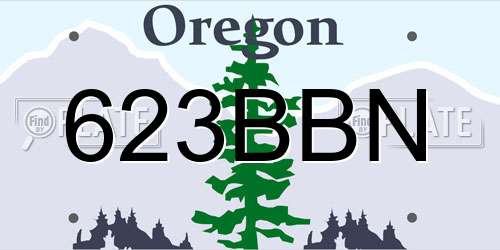 623BBN Oregon License Plate