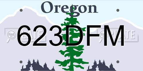 623DFM Oregon License Plate