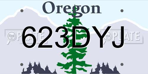 623DYJ Oregon License Plate