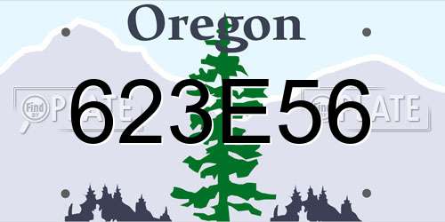 623E56 Oregon License Plate
