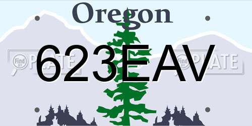 623EAV Oregon License Plate