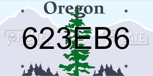623EB6 Oregon License Plate