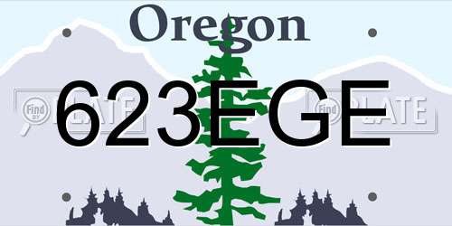 623EGE Oregon License Plate