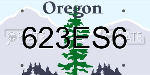 623ES6 Oregon License Plate