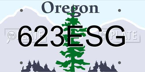623ESG Oregon License Plate