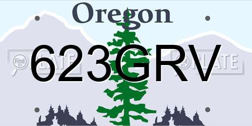 623GRV Oregon License Plate