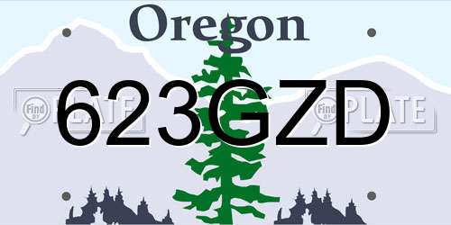 623GZD Oregon License Plate