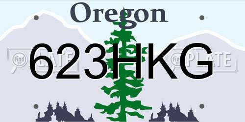 623HKG Oregon License Plate
