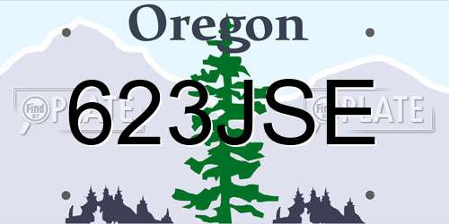 623JSE Oregon License Plate