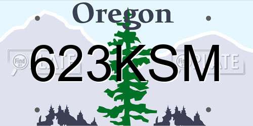 623KSM Oregon License Plate