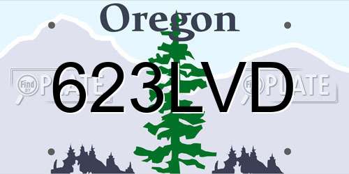623LVD Oregon License Plate
