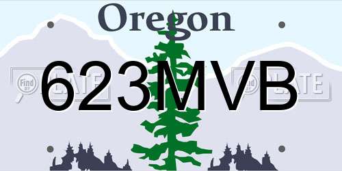 623MVB Oregon License Plate