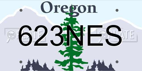 623NES Oregon License Plate