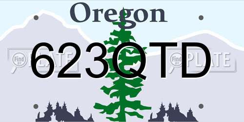 623QTD Oregon License Plate