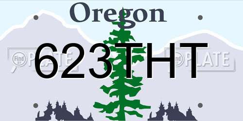 623THT Oregon License Plate