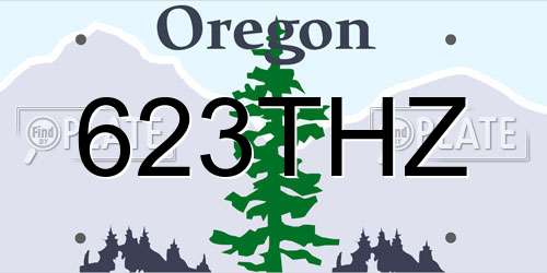 623THZ Oregon License Plate