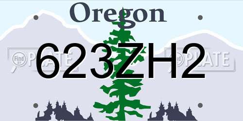 623ZH2 Oregon License Plate