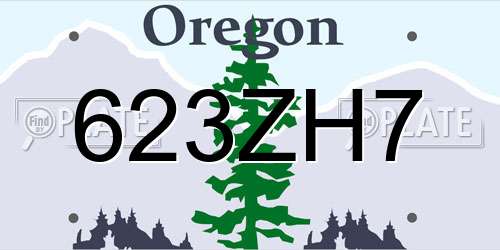 623ZH7 Oregon License Plate