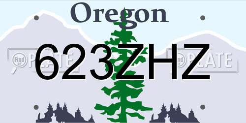 623ZHZ Oregon License Plate