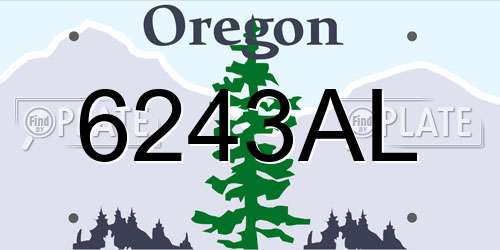 6243AL Oregon License Plate