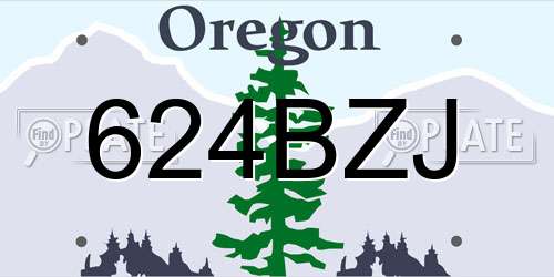 624BZJ Oregon License Plate
