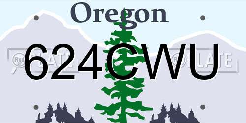 624CWU Oregon License Plate