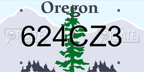 624CZ3 Oregon License Plate