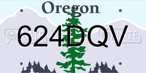 624DQV Oregon License Plate