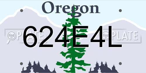 624E4L Oregon License Plate