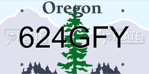 624GFY Oregon License Plate