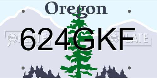 624GKF Oregon License Plate