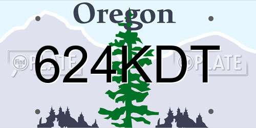 624KDT Oregon License Plate