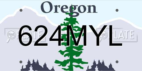 624MYL Oregon License Plate