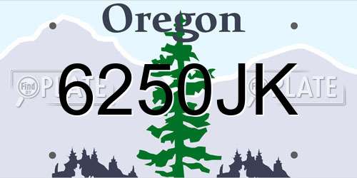 6250JK Oregon License Plate