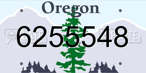 6255548 Oregon License Plate