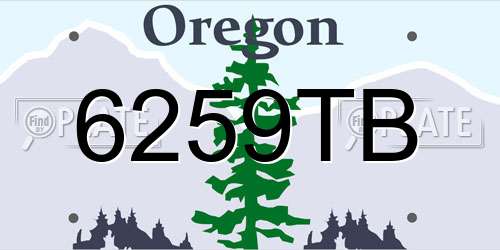 6259TB Oregon License Plate