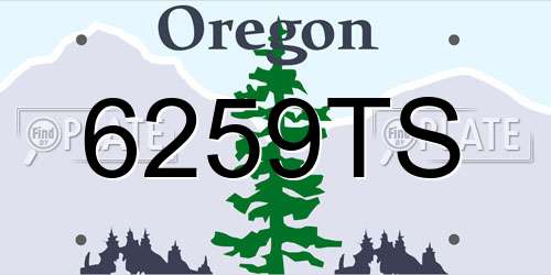 6259TS Oregon License Plate