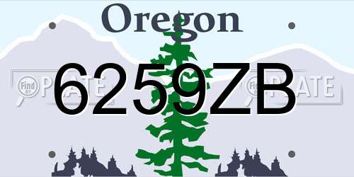 6259ZB Oregon License Plate