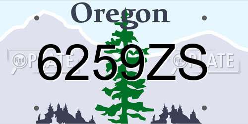 6259ZS Oregon License Plate