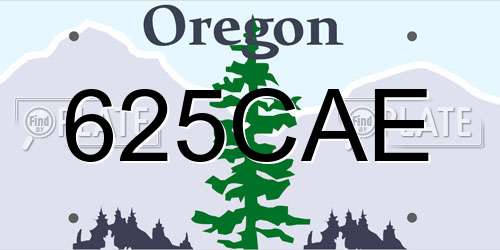 625CAE Oregon License Plate