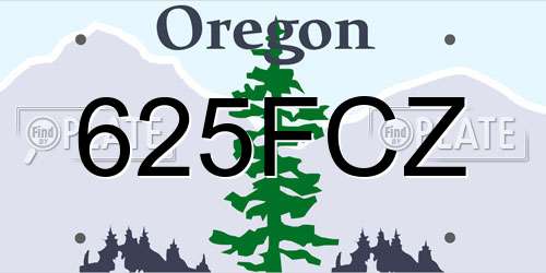 625FCZ Oregon License Plate