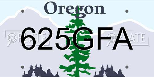 625GFA Oregon License Plate