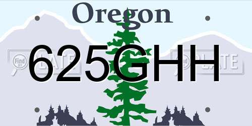 625GHH Oregon License Plate